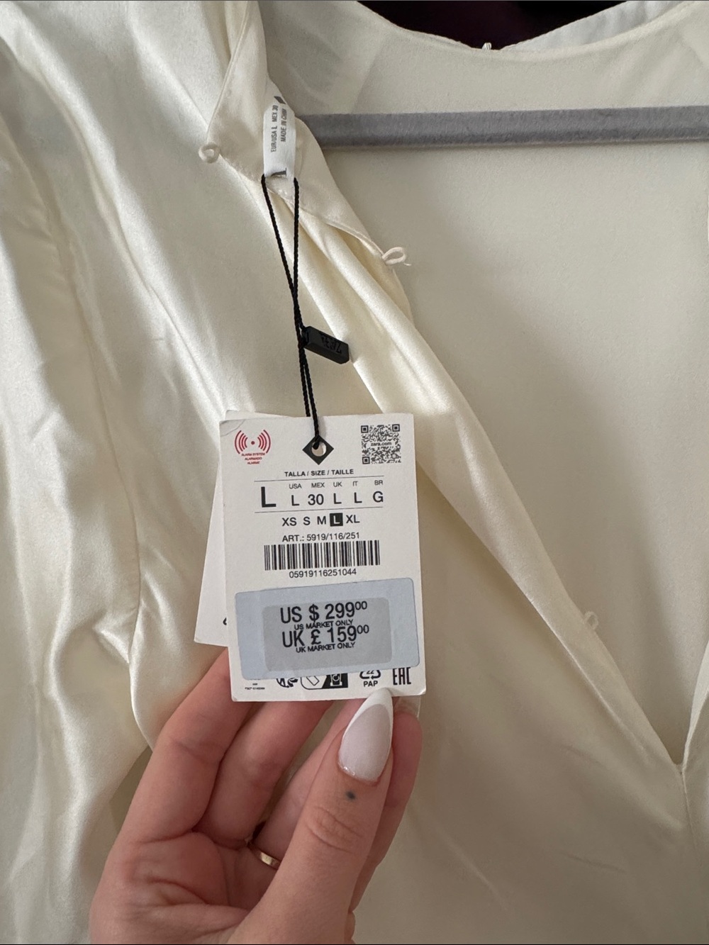 Zara Ivory Long-Sleeve Maxi Dress - Picture 2 of 5